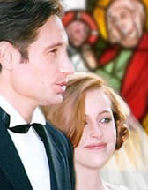 Mulder and Scully, groom and bride