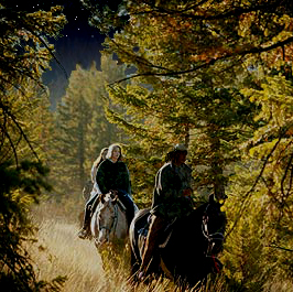Royal, Scully and Dibeh on horseback
