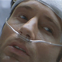 Mulder in his hospital bed